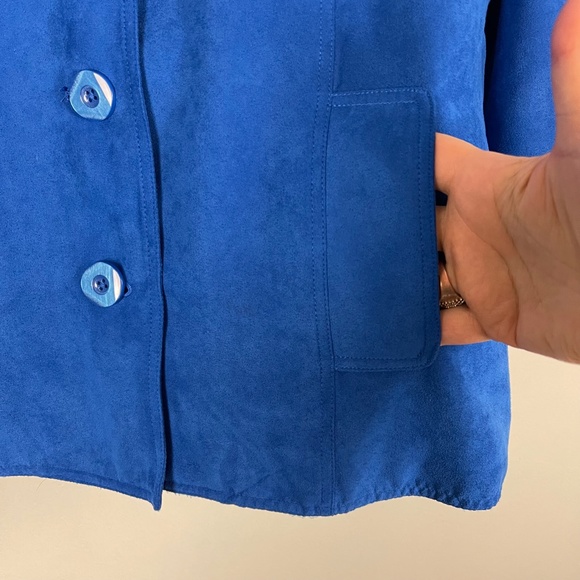 Northern Reflections Royal Blue Microsuede Blazer Large - Picture 5 of 8